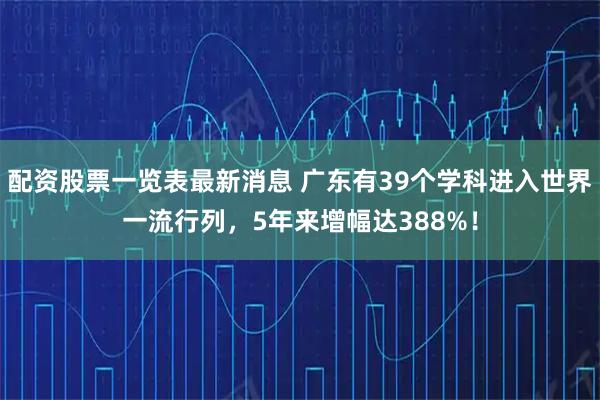 配资股票一览表最新消息 广东有39个学科进入世界一流行列，5年来增幅达388%！